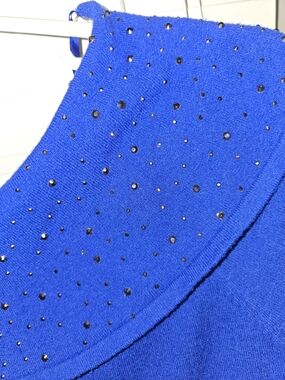 Blue Embellished Women's Sweater